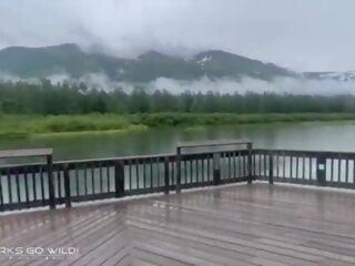 Трахання на a приватне lake в alaska