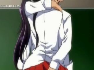 Hentai trường học chuyện lạ lùng lồn trêu chọc với một mau lên váy