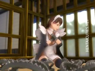 Excentrický 3d anime pokojská sání putz