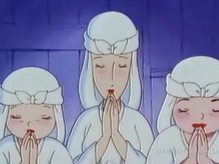 Naked hentai nun having dirty movie for the first time